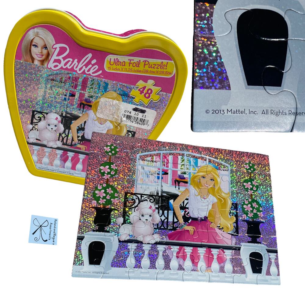 Mattel Barbie 2013 Barbie with Poodle Ultra Foil Puzzle Complete